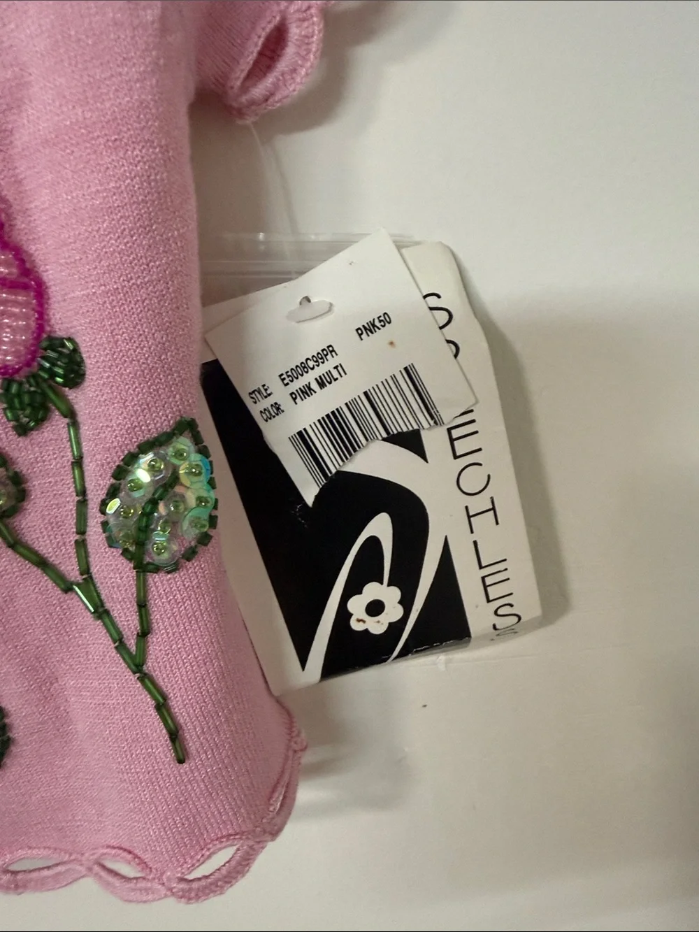 Speechless Pink Floral Sequin Embellished Cropped Cardigan